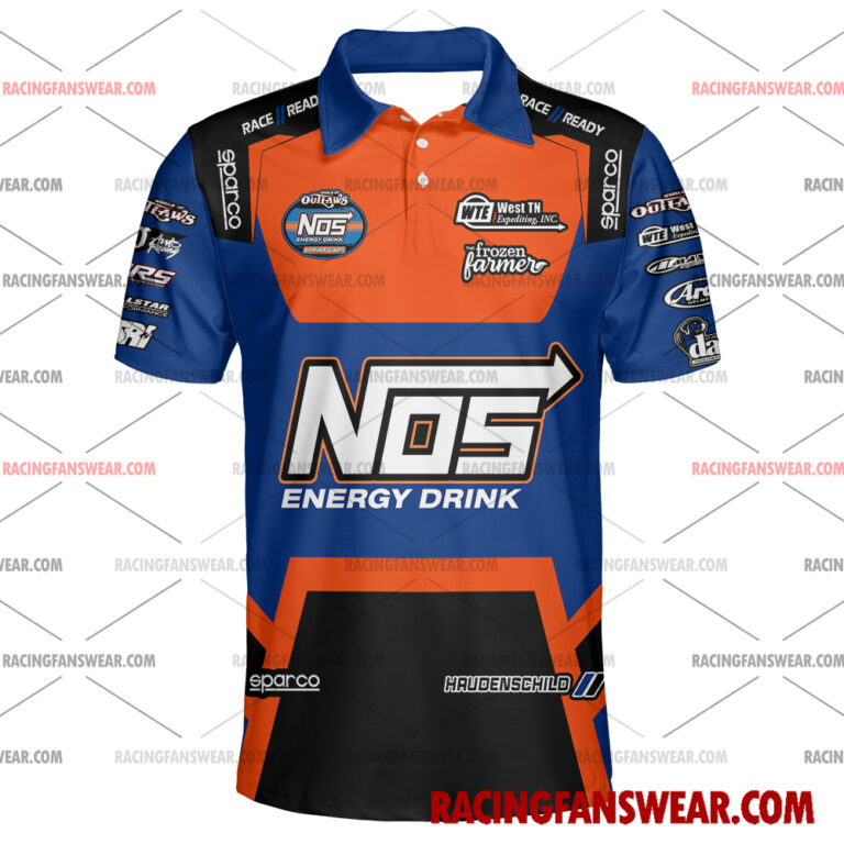 Sheldon Haudenschild World of Outlaws Racing 2025 Uniform Apparel Clothes Hawaiian Polo Shirts Suit for daily life, Fabric: 95% polyester and 5% spandex, Regular fit, Stitch Color: automatically matched based on patterns