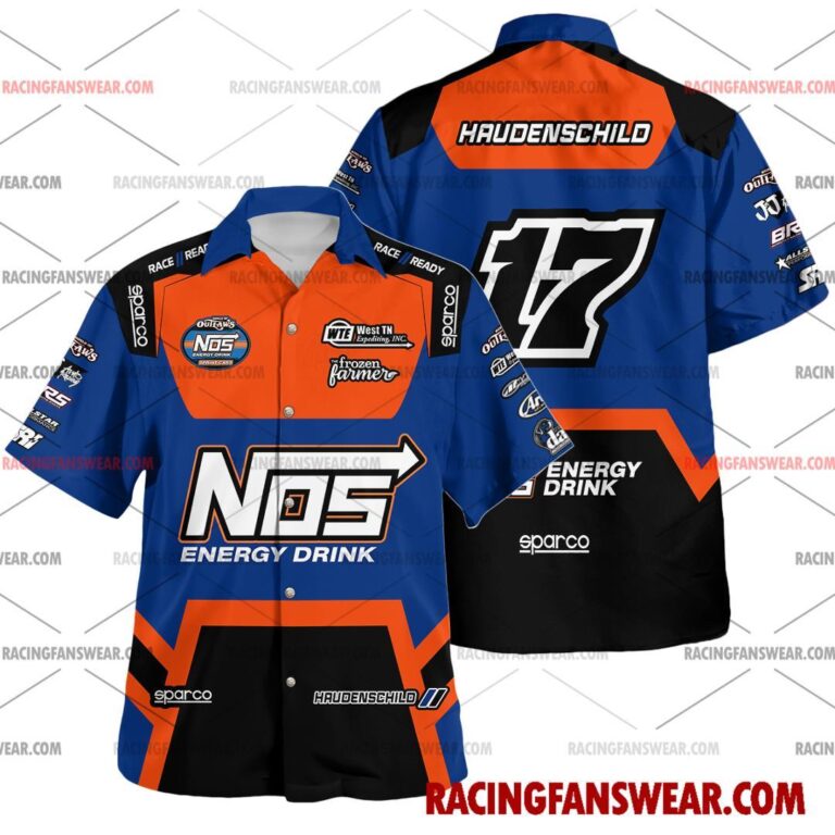 Sheldon Haudenschild World of Outlaws Racing 2025 Uniform Apparel Clothes Hawaiian Polo Shirts Suit for daily life, Fabric: 95% polyester and 5% spandex, Regular fit, Stitch Color: automatically matched based on patterns