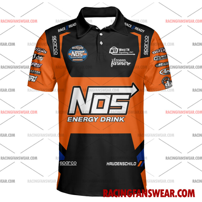 Sheldon Haudenschild World of Outlaws Racing 2025 Uniform Apparel Clothes Hawaiian Polo Shirts Suit for daily life, Fabric: 95% polyester and 5% spandex, Regular fit, Stitch Color: automatically matched based on patterns