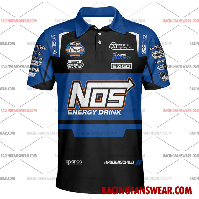 Sheldon Haudenschild World of Outlaws Racing 2025 Uniform Apparel Clothes Hawaiian Polo Shirts Suit for daily life, Fabric: 95% polyester and 5% spandex, Regular fit, Stitch Color: automatically matched based on patterns