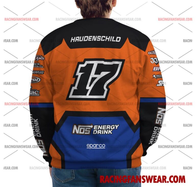 Sheldon Haudenschild World of Outlaws Racing 2025 Uniform Apparel Clothes Sweatshirt Zip Pop Top Hoodie T-Shirt Long Pant Suit for daily life, Fabric: 95% polyester and 5% spandex, Regular fit, Stitch Color: automatically matched based on patterns