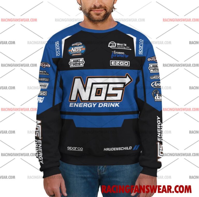 Sheldon Haudenschild World of Outlaws Racing 2025 Uniform Apparel Clothes Sweatshirt Zip Pop Top Hoodie T-Shirt Long Pant Suit for daily life, Fabric: 95% polyester and 5% spandex, Regular fit, Stitch Color: automatically matched based on patterns
