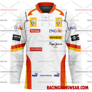 Romain Grosjean Formula One Racing 2009 Uniform Apparel Clothes Baseball Jersey Hockey Jersey 3 Formula One store - Loyal fans of Romain Grosjean's Men's Baseball Jersey,Women's Baseball Jersey,Kid's Baseball Jersey,Men's Hockey Jerseys,WoMen's Hockey Jerseys,Youth's Hockey Jerseys:vintage formula one racing suit,uniform,apparel,shirts,merch,merchandise,jersey,hoodie,jackets,shorts,sweatshirt,outfits,clothes