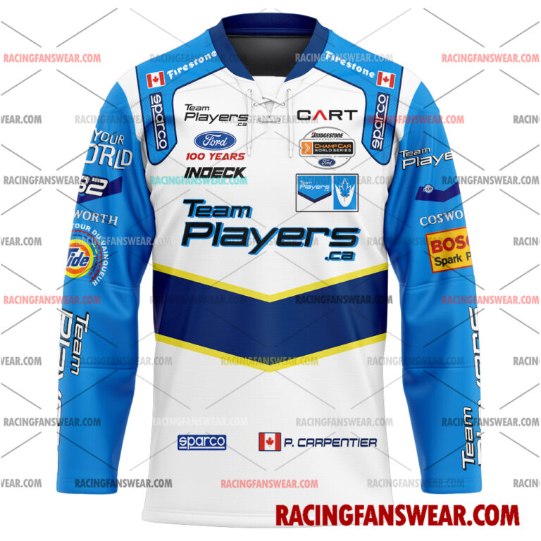 IndyCar store - Loyal fans of Patrick Carpentier's Men's Baseball Jersey,Women's Baseball Jersey,Kid's Baseball Jersey,Men's Hockey Jerseys,WoMen's Hockey Jerseys,Youth's Hockey Jerseys:Vintage indycar racing suit,uniform,apparel,shirts,merch,merchandise,jersey,hoodie,jackets,shorts,sweatshirt,outfits,clothes
