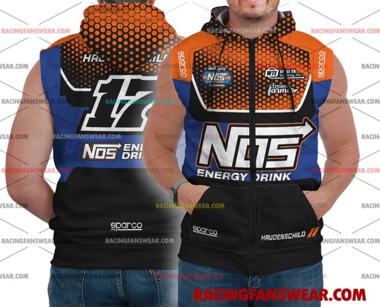 Sheldon Haudenschild World of Outlaws Racing 2025 Uniform Apparel Clothes Bomber Thick Coat Sleeveless Hoodie Hooded T-Shirt Suit for daily life, Fabric: 95% polyester and 5% spandex, Regular fit, Stitch Color: automatically matched based on patterns