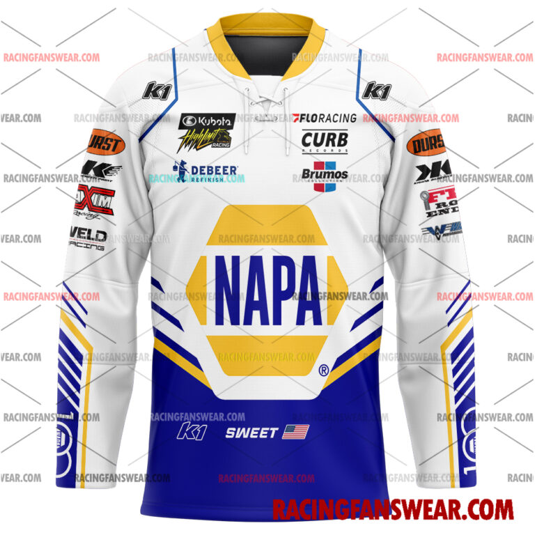Brad Sweet World of Outlaws Racing 2025 Uniform Apparel Clothes Baseball Jersey Hockey Jersey Suit for daily life, Fabric: 95% polyester and 5% spandex, Regular fit, Stitch Color: automatically matched based on patterns