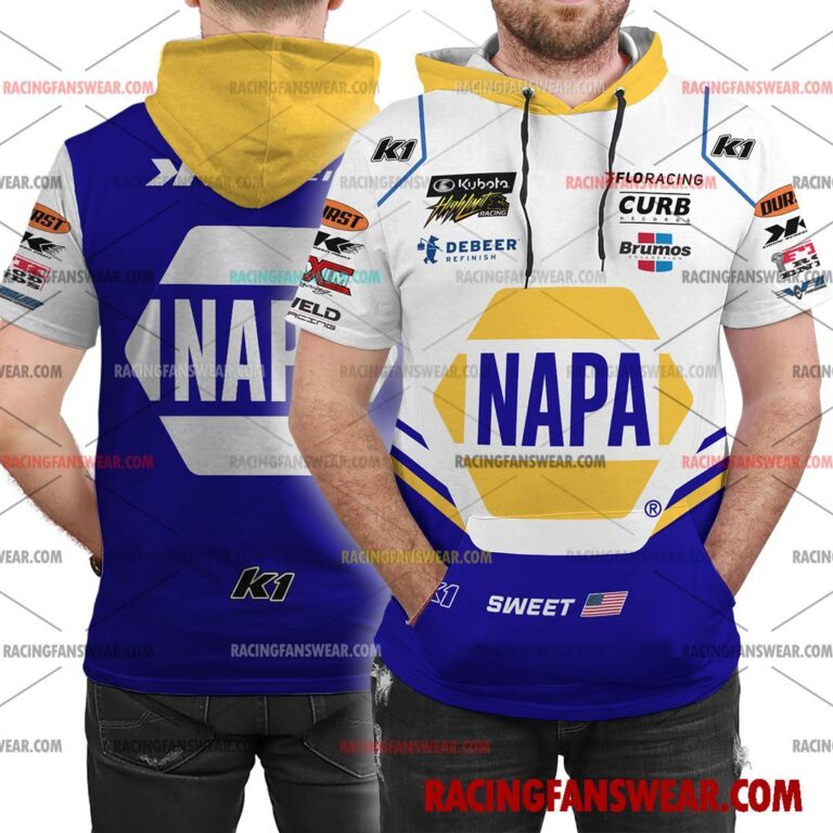 Brad Sweet World of Outlaws Racing 2025 Uniform Apparel Clothes Bomber Thick Coat Sleeveless Hoodie Hooded T-Shirt Suit for daily life, Fabric: 95% polyester and 5% spandex, Regular fit, Stitch Color: automatically matched based on patterns