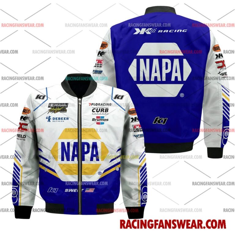 Brad Sweet World of Outlaws Racing 2025 Uniform Apparel Clothes Bomber Thick Coat Sleeveless Hoodie Hooded T-Shirt Suit for daily life, Fabric: 95% polyester and 5% spandex, Regular fit, Stitch Color: automatically matched based on patterns
