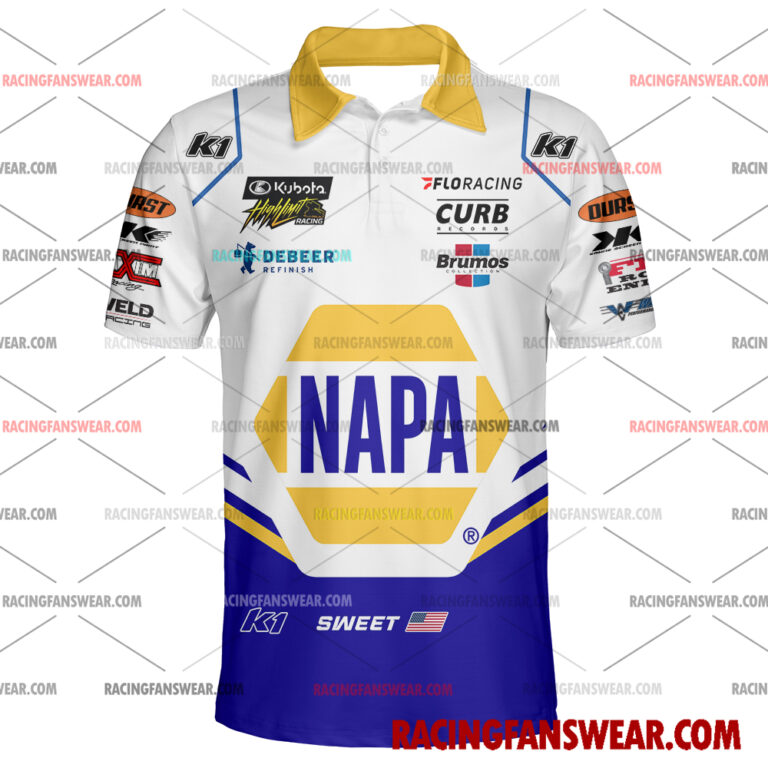 Brad Sweet World of Outlaws Racing 2025 Uniform Apparel Clothes Hawaiian Polo Shirts Suit for daily life, Fabric: 95% polyester and 5% spandex, Regular fit, Stitch Color: automatically matched based on patterns