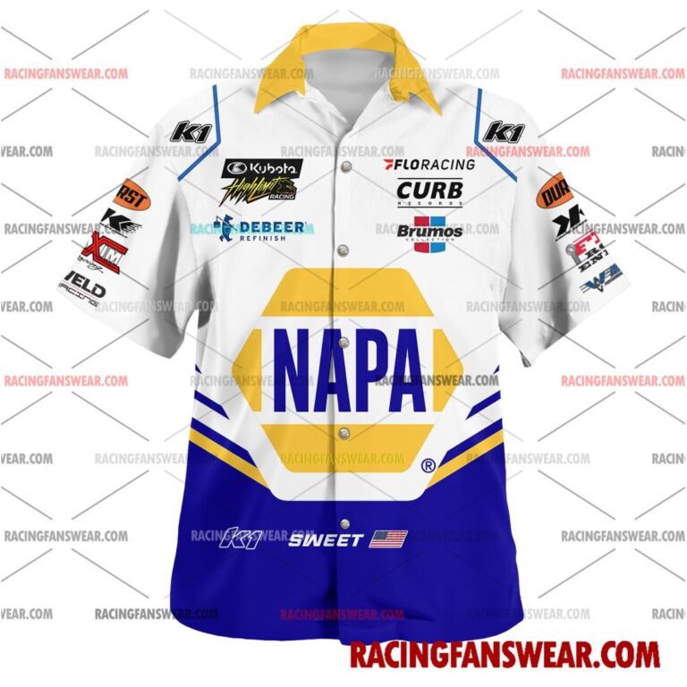 Brad Sweet World of Outlaws Racing 2025 Uniform Apparel Clothes Hawaiian Polo Shirts Suit for daily life, Fabric: 95% polyester and 5% spandex, Regular fit, Stitch Color: automatically matched based on patterns