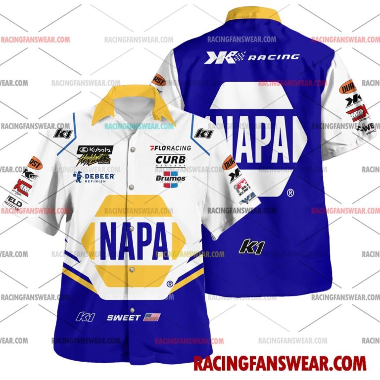 Brad Sweet World of Outlaws Racing 2025 Uniform Apparel Clothes Hawaiian Polo Shirts Suit for daily life, Fabric: 95% polyester and 5% spandex, Regular fit, Stitch Color: automatically matched based on patterns