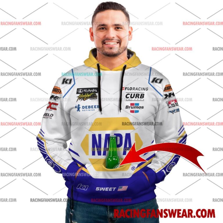 Brad Sweet World of Outlaws Racing 2025 Uniform Apparel Clothes Sweatshirt Zip Pop Top Hoodie T-Shirt Long Pant Suit for daily life, Fabric: 95% polyester and 5% spandex, Regular fit, Stitch Color: automatically matched based on patterns