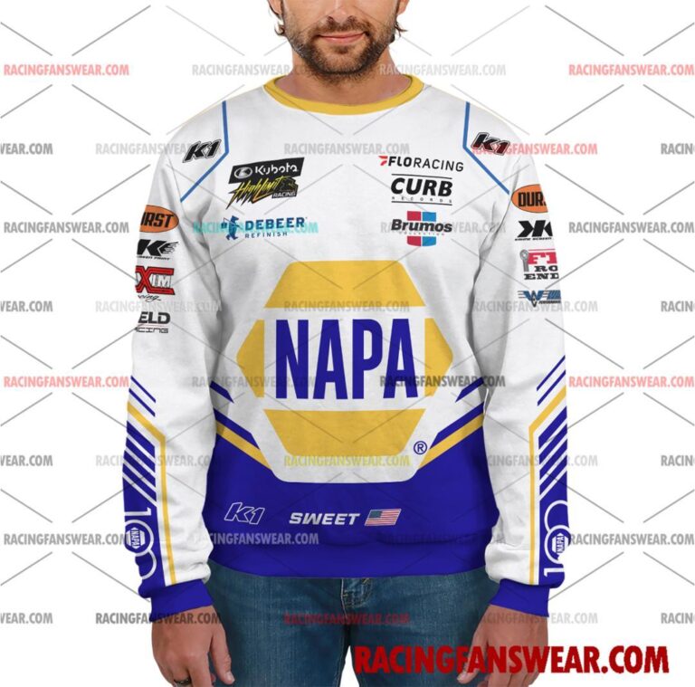 Brad Sweet World of Outlaws Racing 2025 Uniform Apparel Clothes Sweatshirt Zip Pop Top Hoodie T-Shirt Long Pant Suit for daily life, Fabric: 95% polyester and 5% spandex, Regular fit, Stitch Color: automatically matched based on patterns