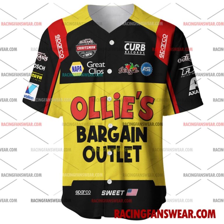 Brad Sweet World of Outlaws Racing Uniform Apparel Clothes Baseball Jersey Hockey Jersey Suit for daily life, Fabric: 95% polyester and 5% spandex, Regular fit, Stitch Color: automatically matched based on patterns