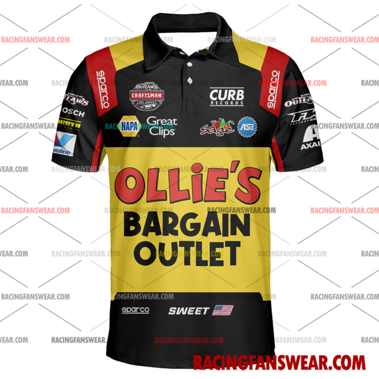 Brad Sweet World of Outlaws Racing Uniform Apparel Clothes Hawaiian Polo Shirts Suit for daily life, Fabric: 95% polyester and 5% spandex, Regular fit, Stitch Color: automatically matched based on patterns