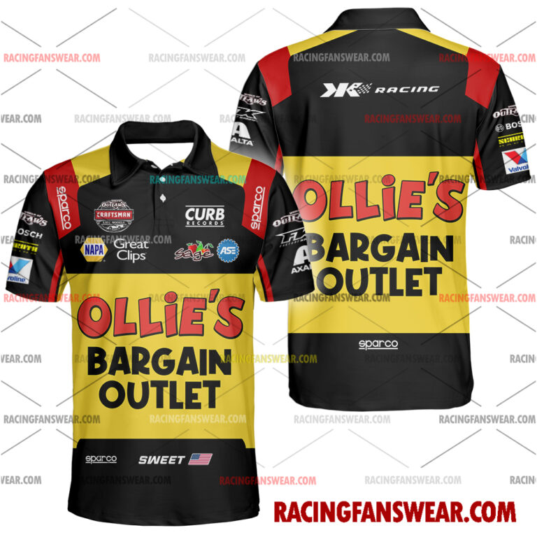 Brad Sweet World of Outlaws Racing Uniform Apparel Clothes Hawaiian Polo Shirts Suit for daily life, Fabric: 95% polyester and 5% spandex, Regular fit, Stitch Color: automatically matched based on patterns
