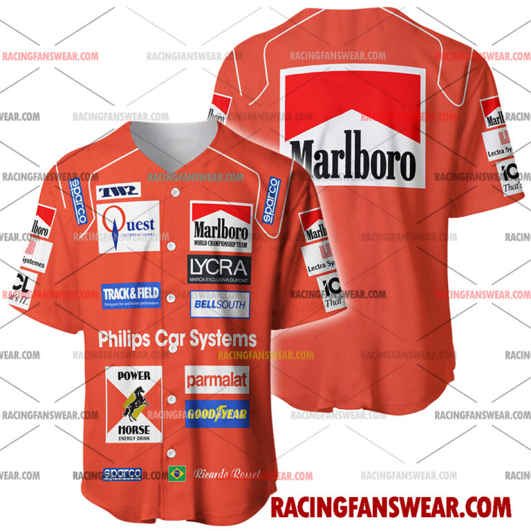 Formula One store - Loyal fans of Ricardo Rosset's Men's Baseball Jersey,Women's Baseball Jersey,Kid's Baseball Jersey,Men's Hockey Jerseys,WoMen's Hockey Jerseys,Youth's Hockey Jerseys:vintage formula one racing suit,uniform,apparel,shirts,merch,merchandise,jersey,hoodie,jackets,shorts,sweatshirt,outfits,clothes