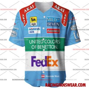 Formula One store - Loyal fans of Alex Wurz's Men's Baseball Jersey,Women's Baseball Jersey,Kid's Baseball Jersey,Men's Hockey Jerseys,WoMen's Hockey Jerseys,Youth's Hockey Jerseys:vintage formula one racing suit,uniform,apparel,shirts,merch,merchandise,jersey,hoodie,jackets,shorts,sweatshirt,outfits,clothes